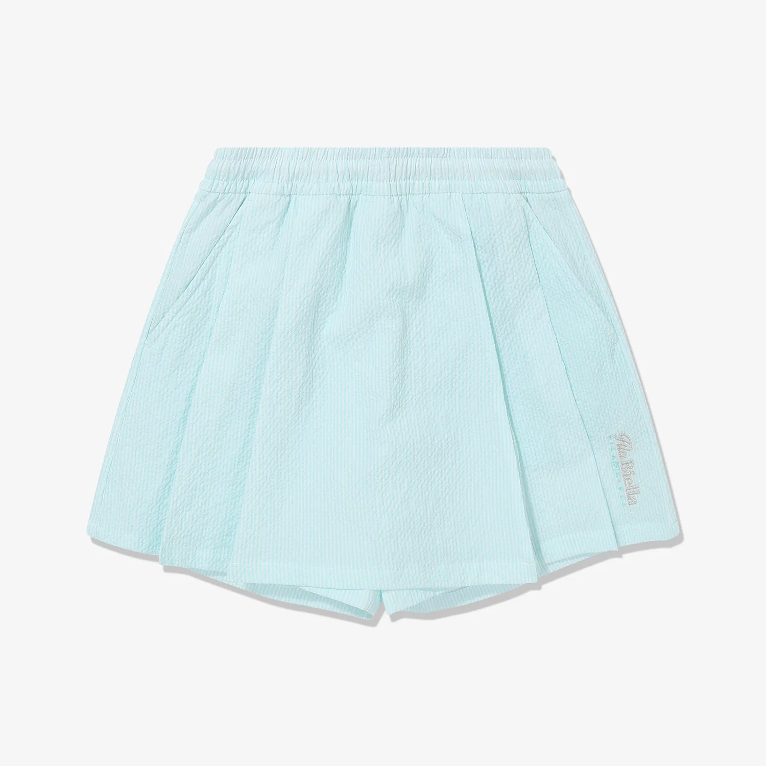 Детские плиссированные шорты из сирсакера, синие, от Fila Kids