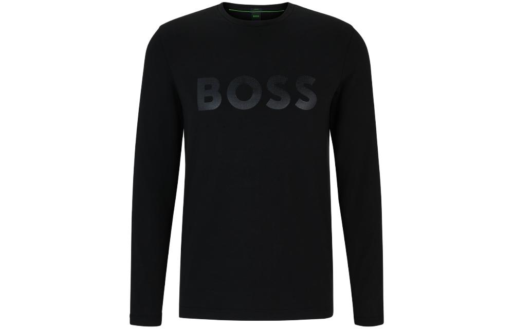 

Футболка с длинным рукавом с принтом Boss Logo HUGO BOSS, черный