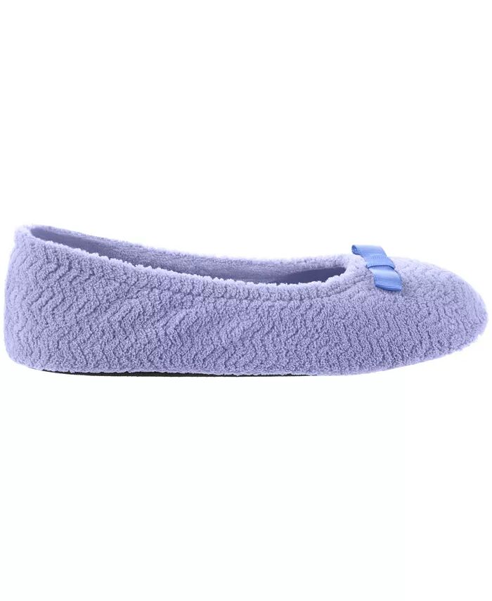 Женские балетки из микромахровой ткани с шевронным узором Isotoner Signature, фиолетовый — фото 2