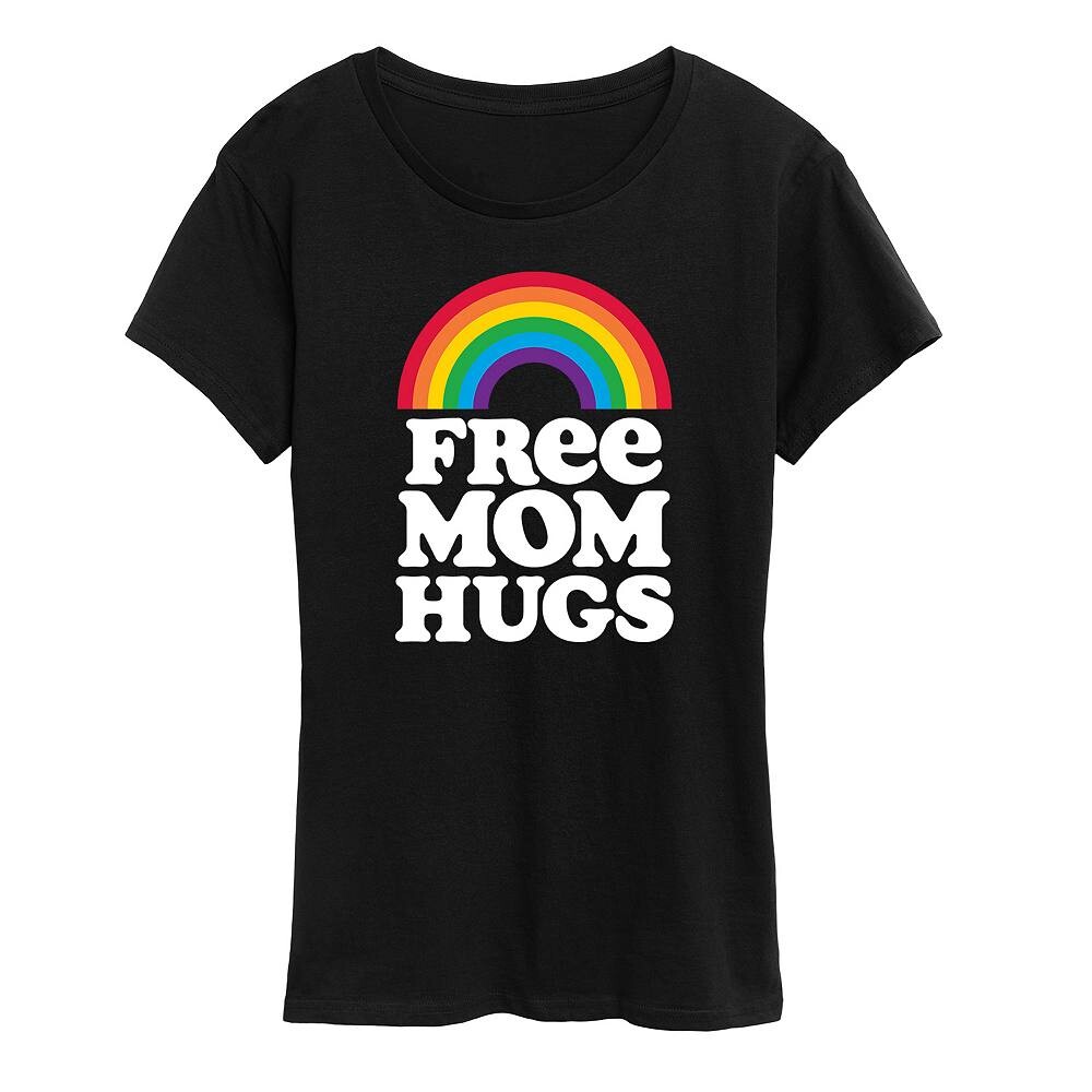 

Женская футболка Free Mom Hugs с рисунком Licensed Character, черный