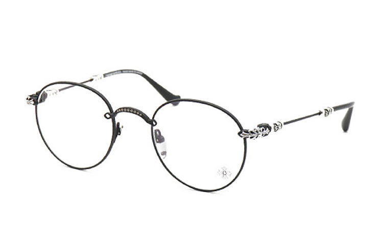 

Chrome Hearts Пластина и металлическая круглая оправа для очков унисекс матовый черный, Matte Black