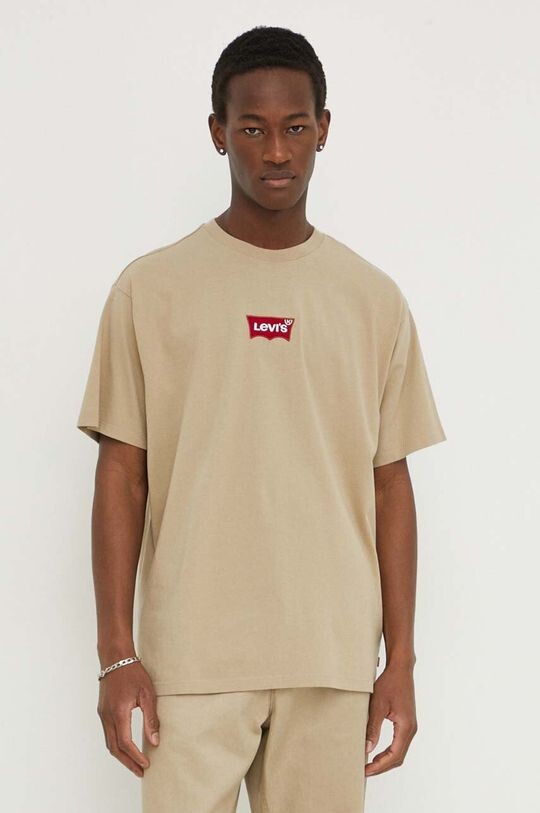 

Хлопковая футболка Levi's, бежевый