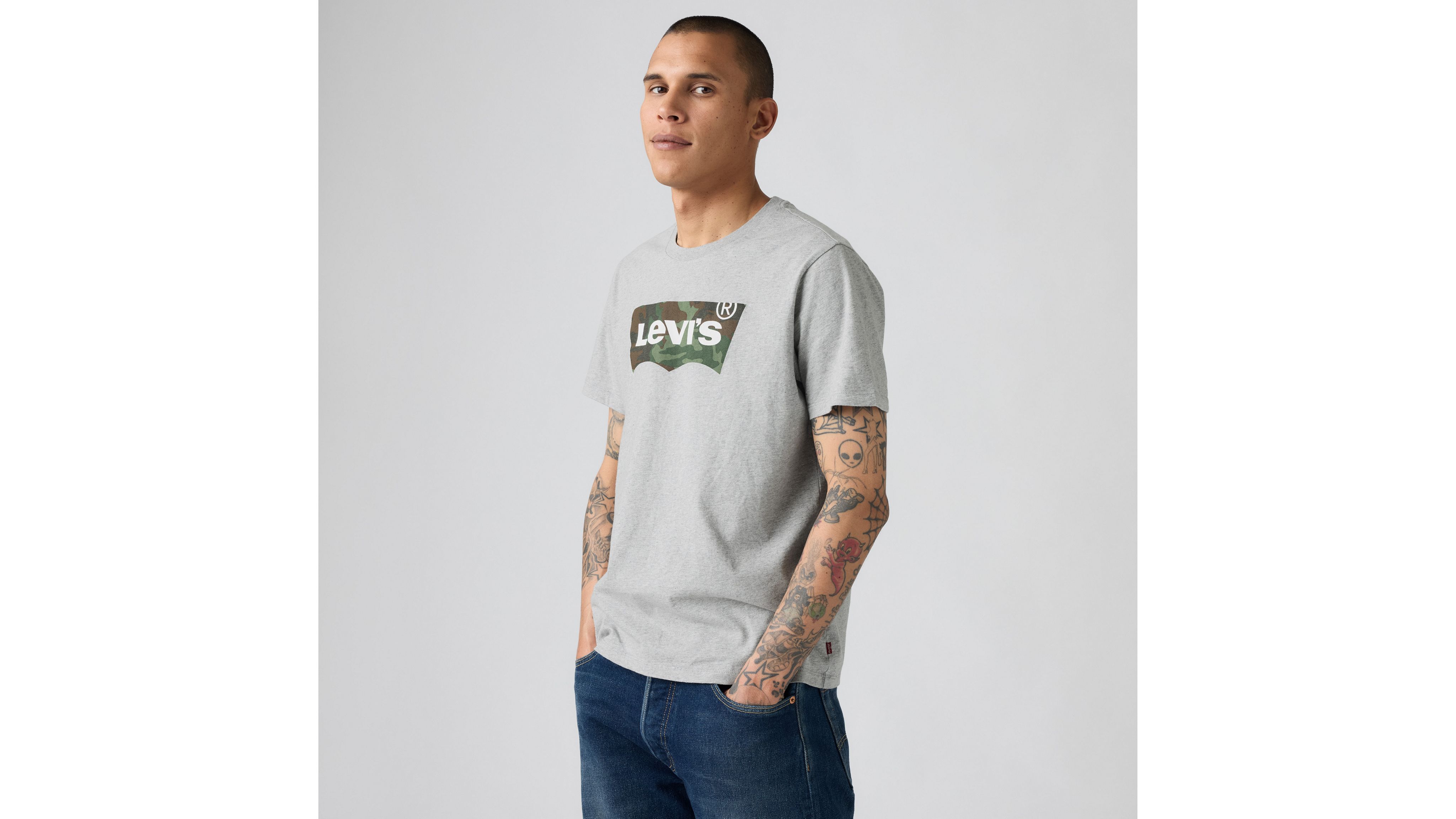 

Классическая футболка с рисунком Levi's, Mid Tone Heather Grey - Grey