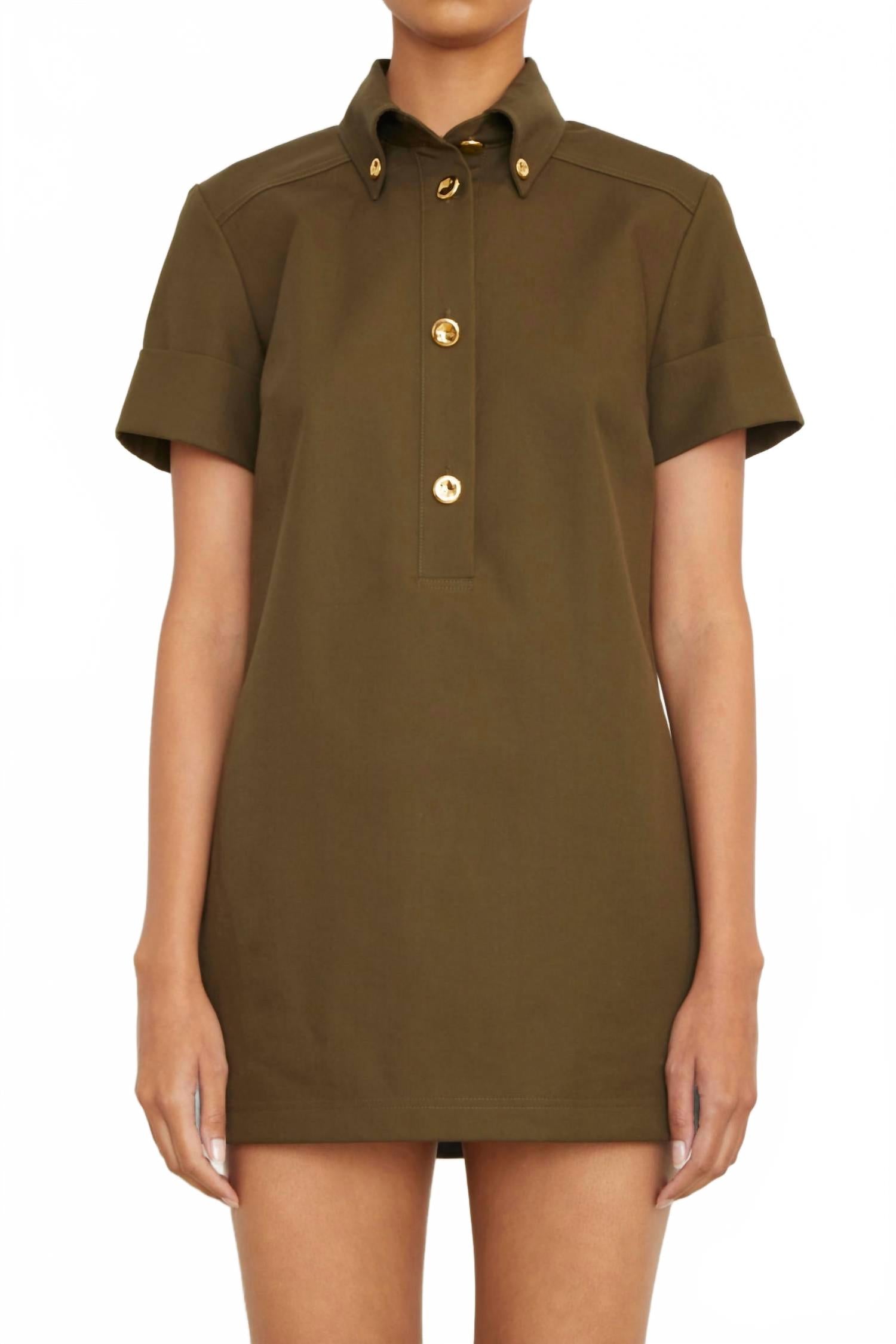 

Мини-платье Noelle в оливковом цвете Brandon Maxwell