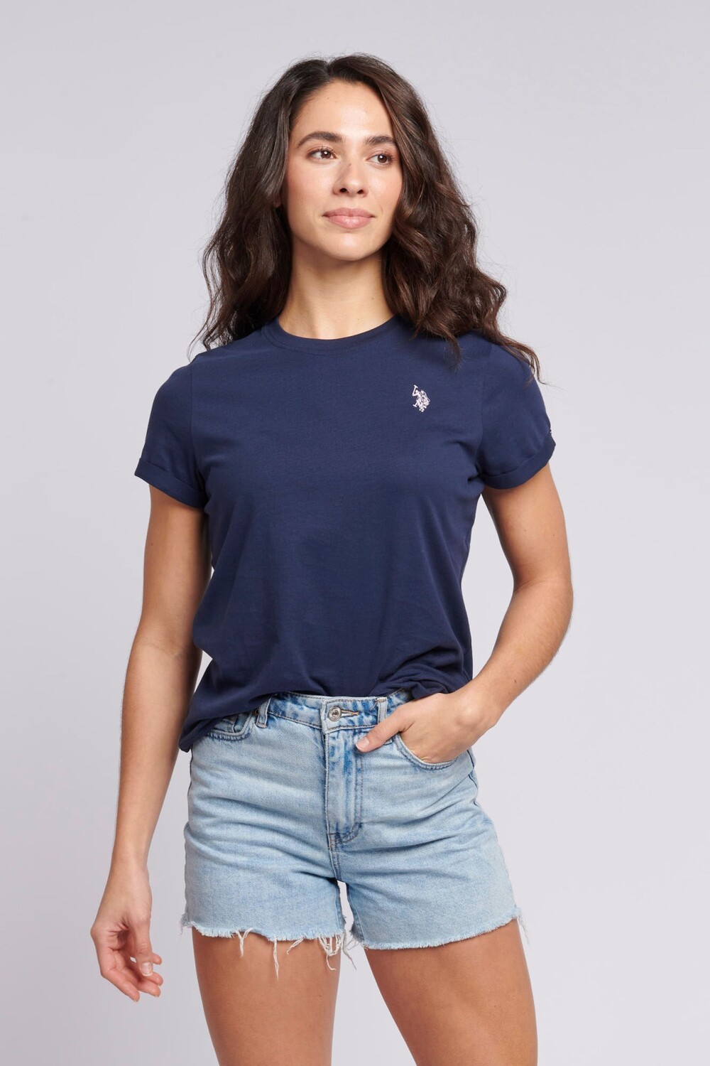 

Женская футболка с круглым вырезом и логотипом U.S. Polo Assn, синий