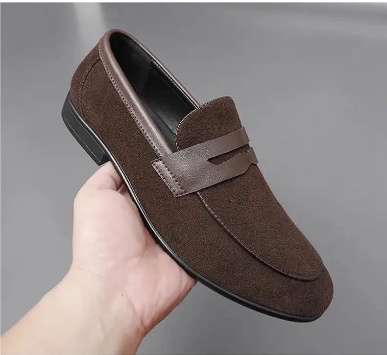 Лоферы мужские замшевые, Solid Color, Loafers for Men, Brown SayfuR — фото 4