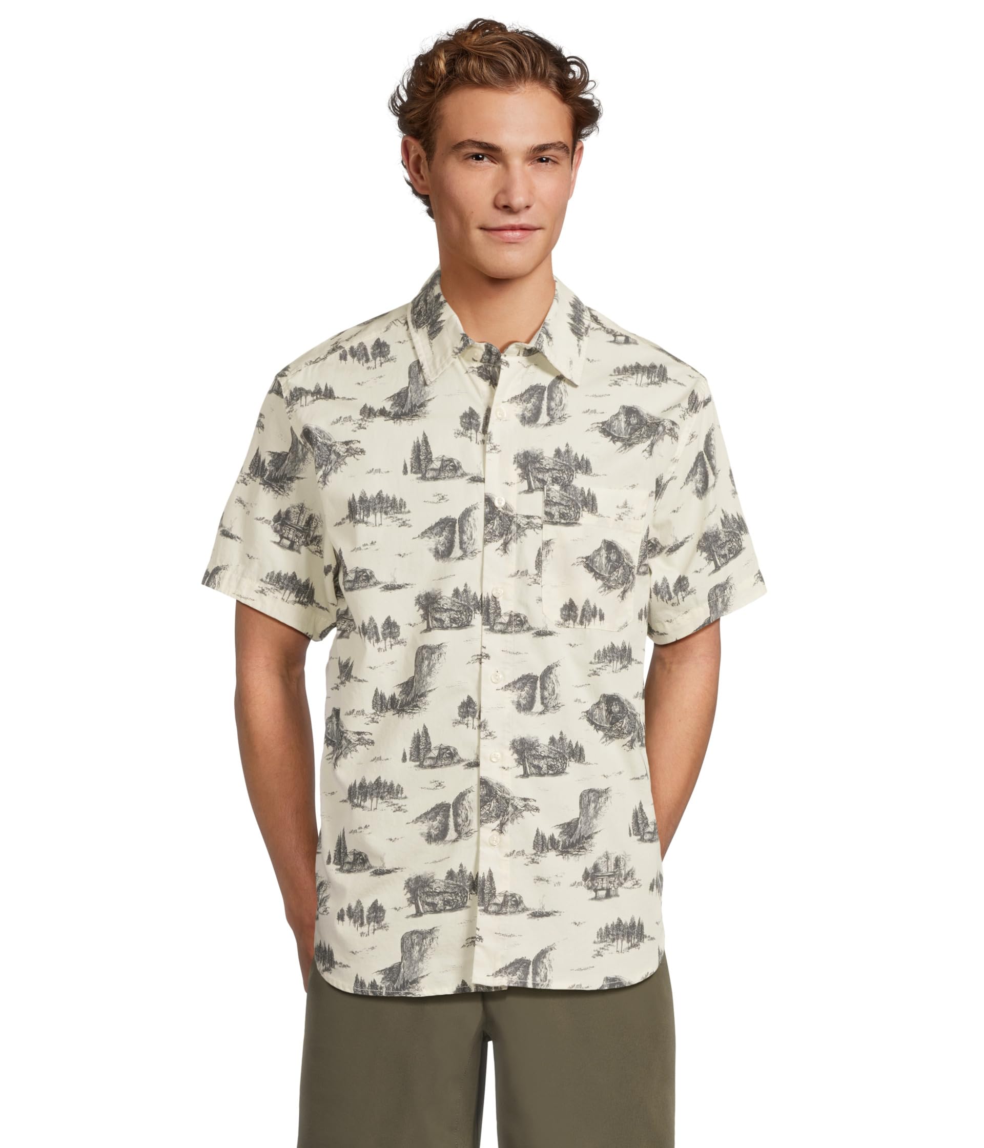 

Рубашка The North Face Short Sleeve Baytrail Pattern Shirt, White Dune Yosemite Toile Print