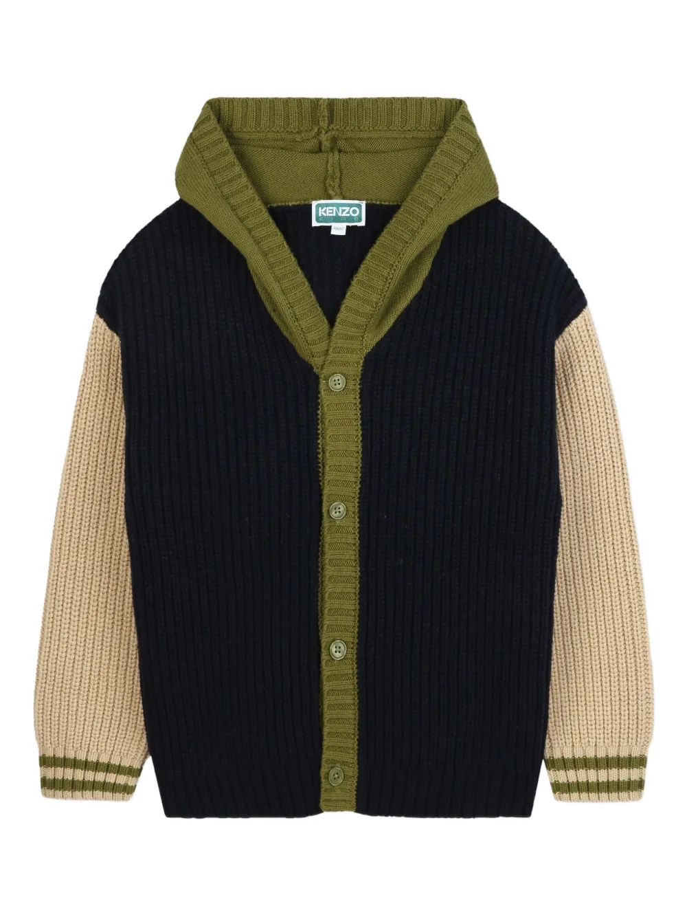 

Кардиган в стиле колор-блок Kenzo Kids, синий