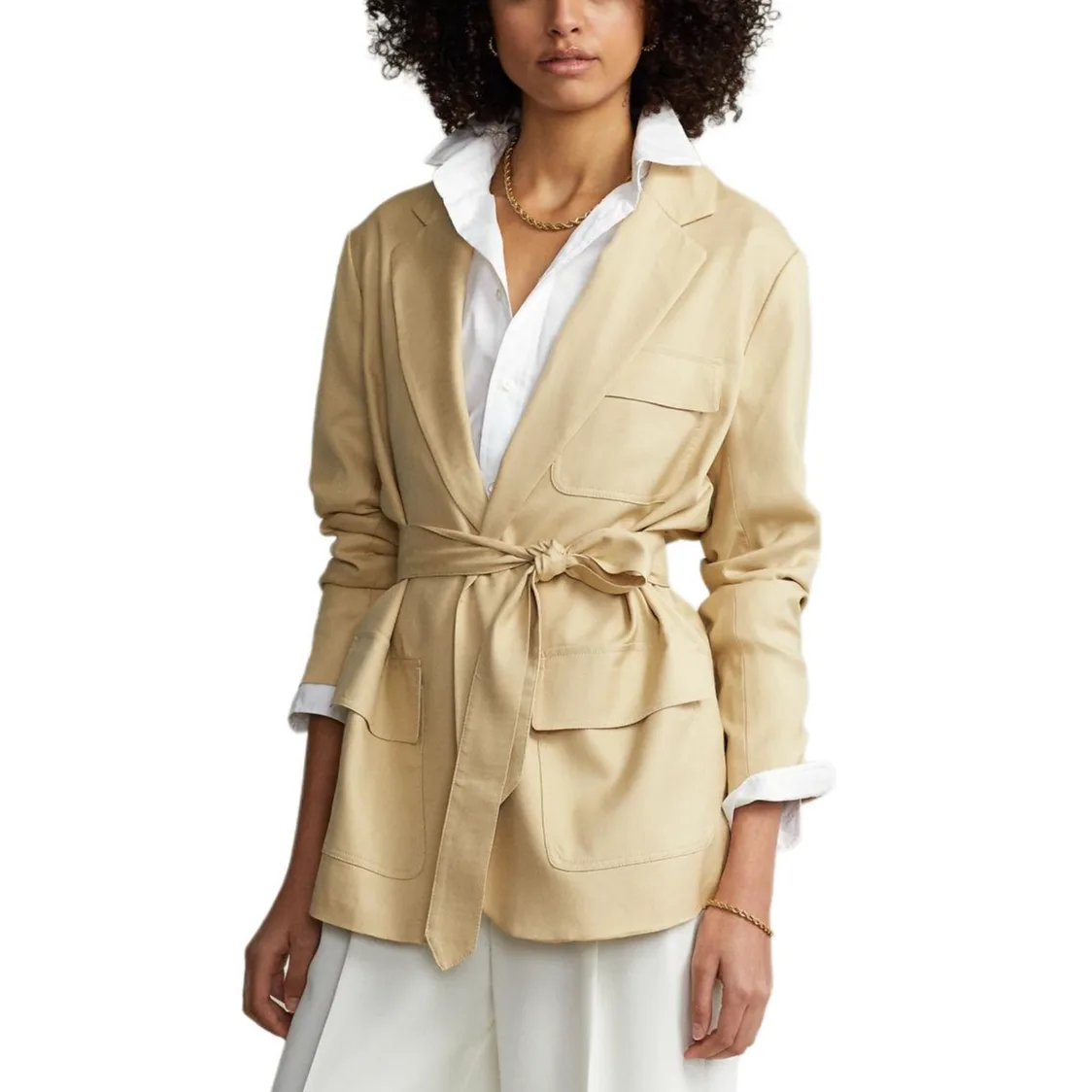 Пиджак женский деловой SS24 Polo Ralph Lauren, Cream — фото 2