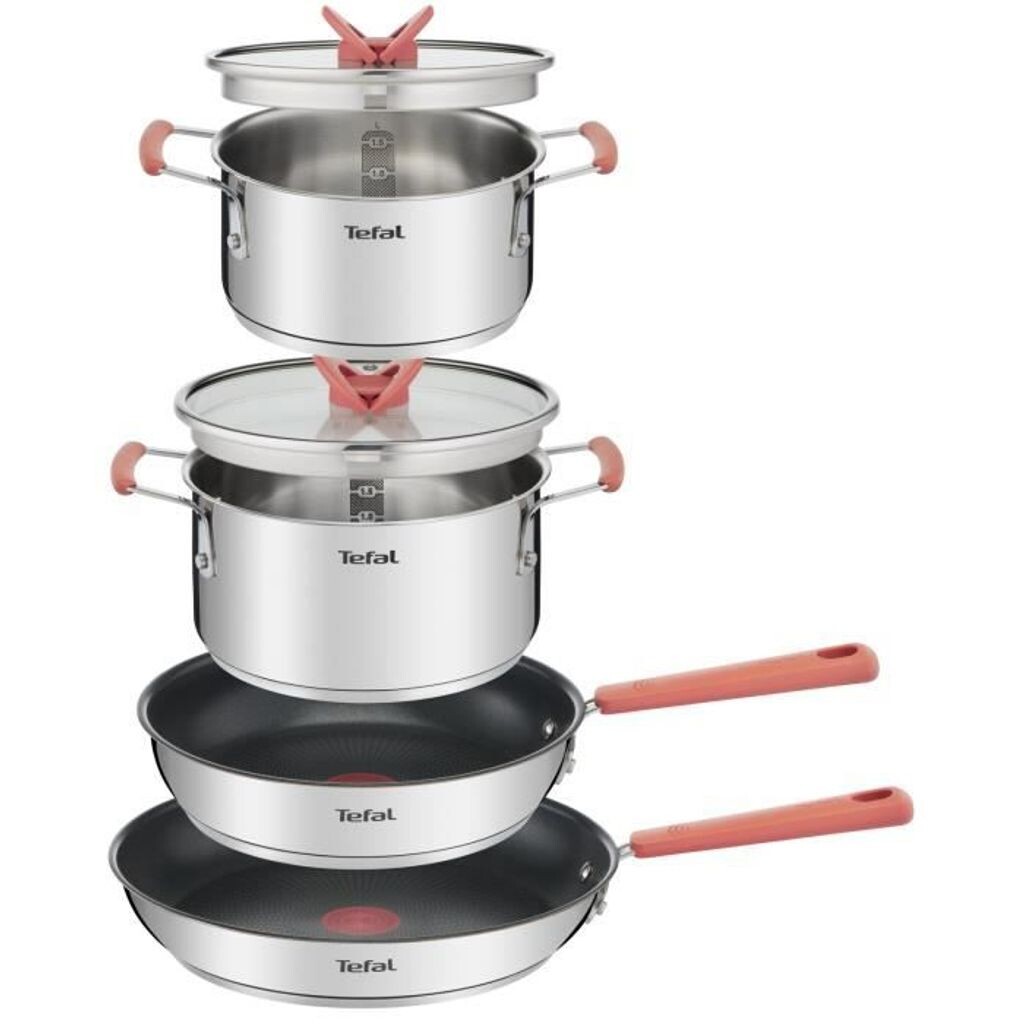 

TEFAL G720S604 Набор штабелируемой посуды из 6 предметов OPTI'SPACE - Нержавеющая сталь - Все варочные панели, включая индукционные, серебро