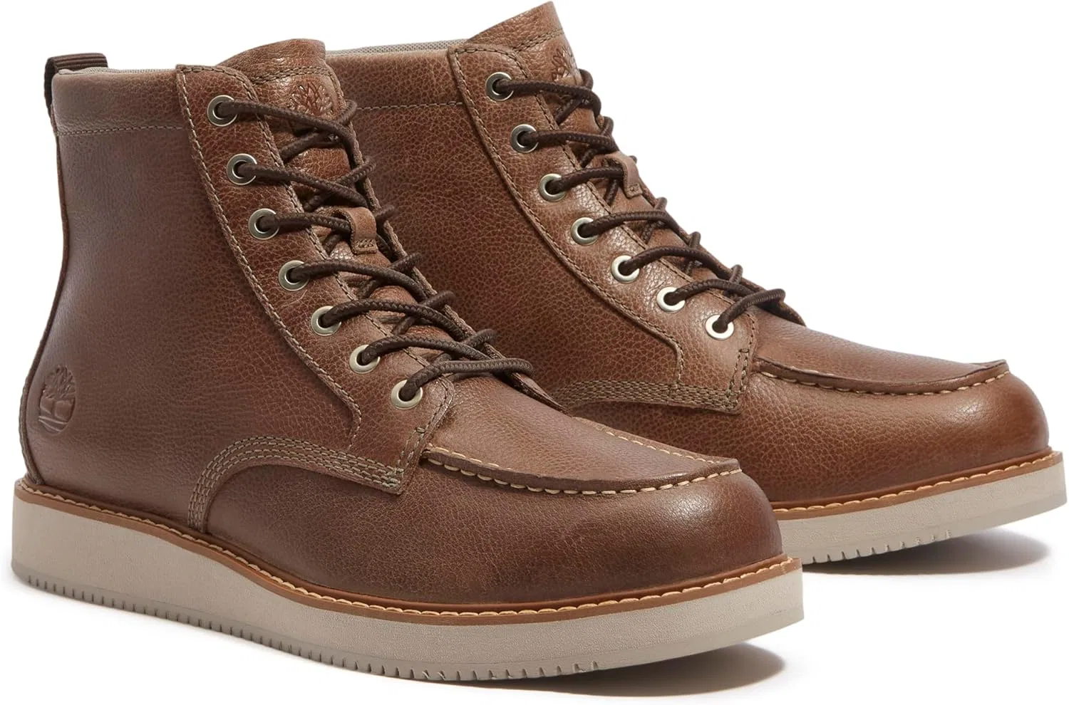 Мужские кожаные ботинки Timberland Redwood Edge с мыском средней высоты - темно-коричневые — фото 2