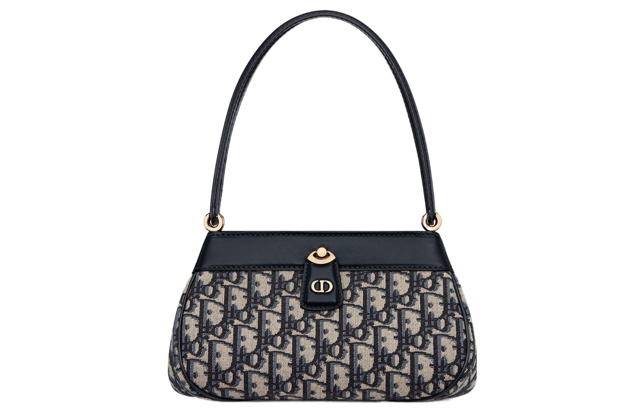 

DIOR Гладкая Кожаная Сумка Через Плечо Маленького Размера Женская Синяя