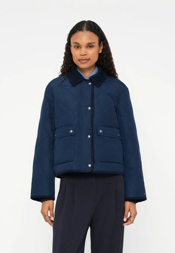 Утепленная стеганая водоотталкивающая зимняя куртка с флагом Tommy Hilfiger, Dark Night Navy