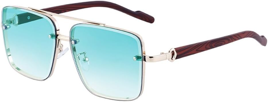 

Ретро-солнцезащитные очки с деревянными дужками, квадратной формой, плоской верхней частью и двойной перемычкой. Защита от ультрафиолета UV400. Модель: WNCKSQ, C06 Grad.green