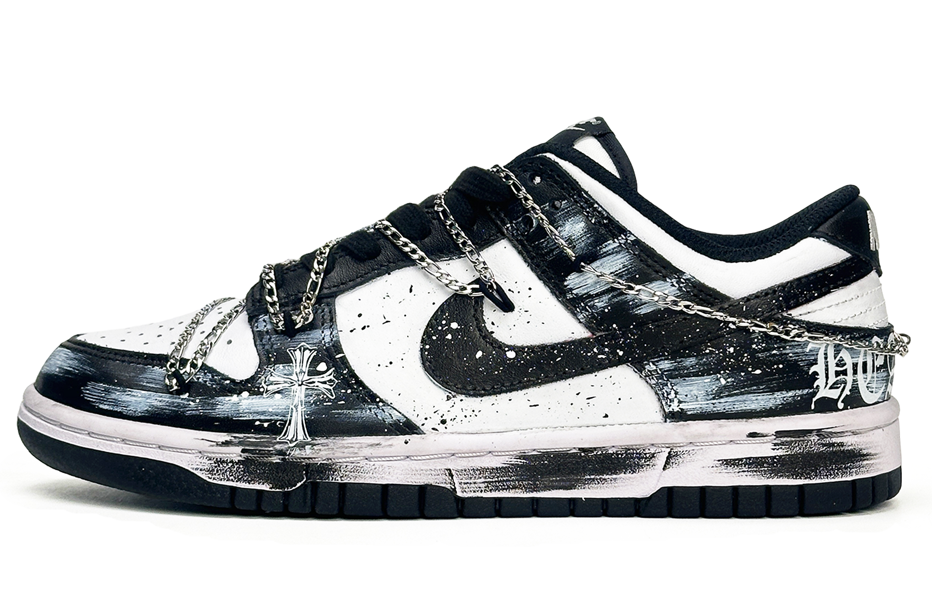 

Nike Кроссовки для скейтбординга Dunk Gothic Shadow Knight с противоскользящим покрытием, износостойкие, мужские, черно-белые