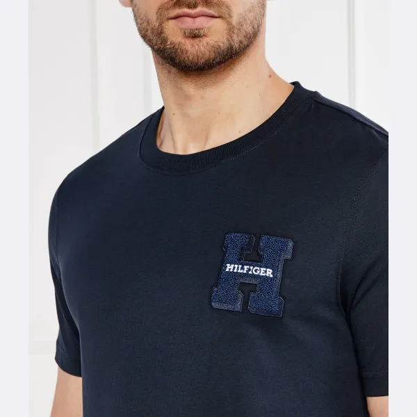 Футболка стандартного кроя с вышивкой букле и вышивкой Tommy Hilfiger, синий — фото 2