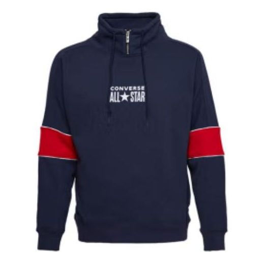 

Толстовка Converse All Star Funnel Neck Quarter Zip Crew Sweatshirt 'Navy' 10018299-A01, темно-синий