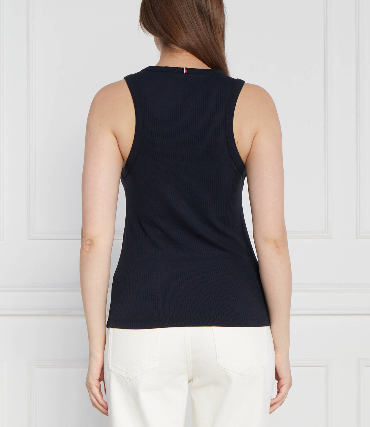 Топ Tommy Hilfiger 5X2 RIB NS Slim Fit, темно-синий — фото 4