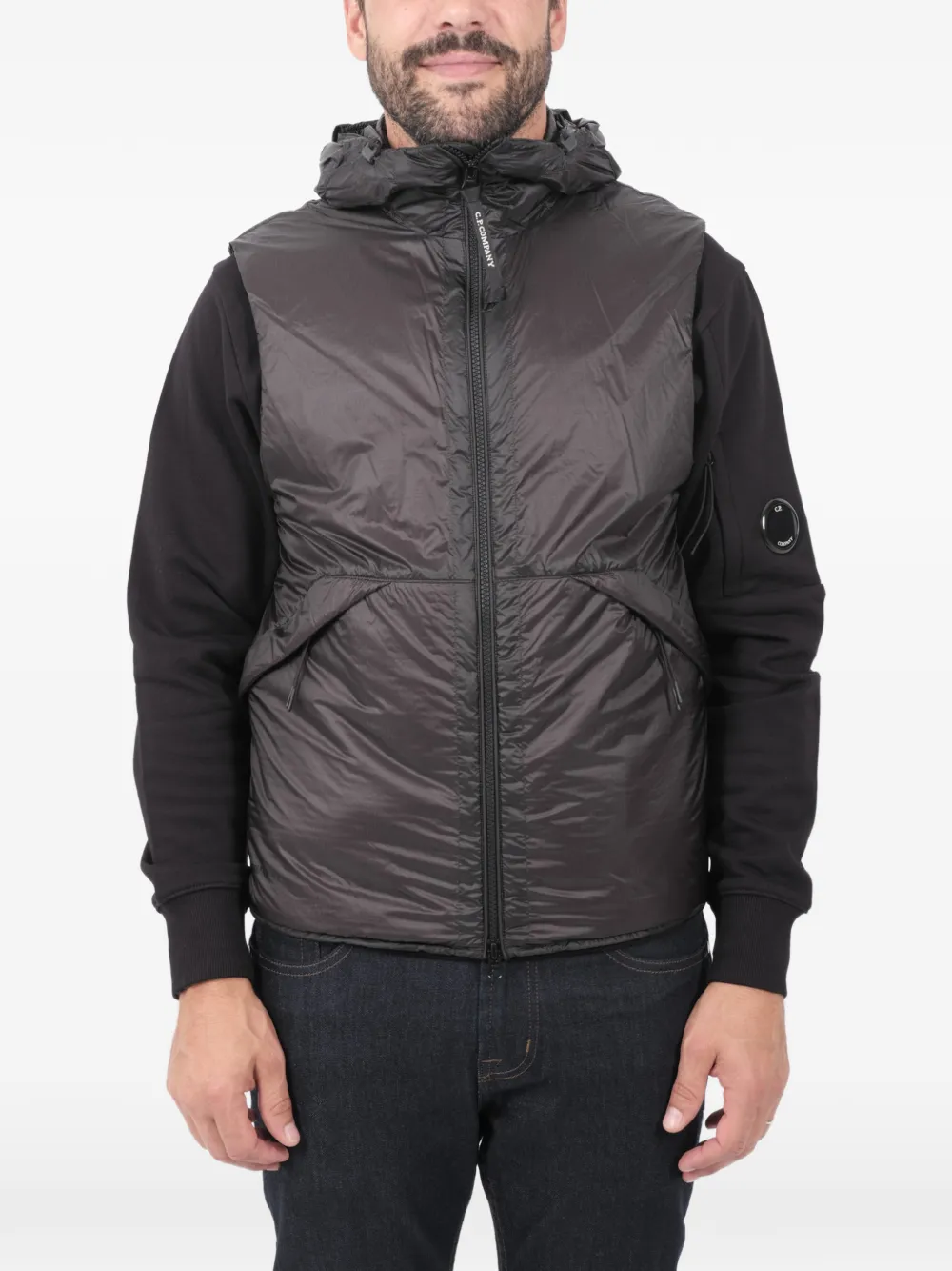 

Жилет с капюшоном C.P. Company, черный