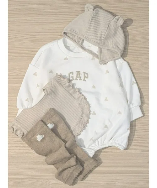 Бэби-платье-пузырь Gap с вышивкой, хлопок/полиэстер, белое — фото 3