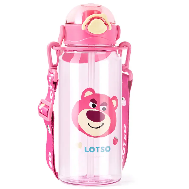 Disney Лотсо, пластиковый стакан для воды, поильник с трубочкой Pink 1250ml — фото 2