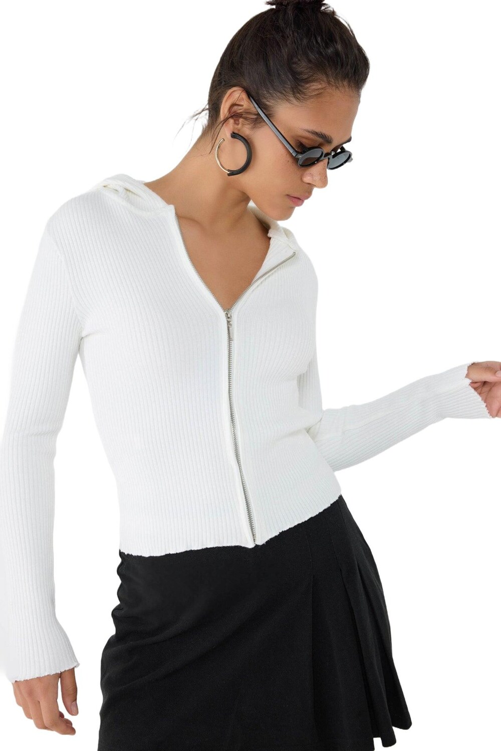 

No Matter What Вязаный кардиган в белом цвете