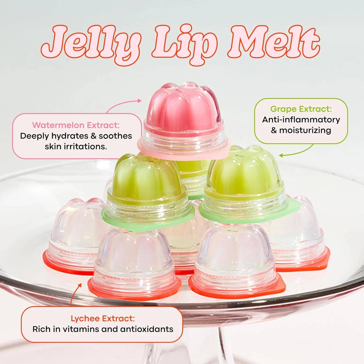 Набор блесков для губ Jelly Lip Melts Rainbow Set TONYMOLY, 7 шт. по 9 г, радужный набор — фото 2