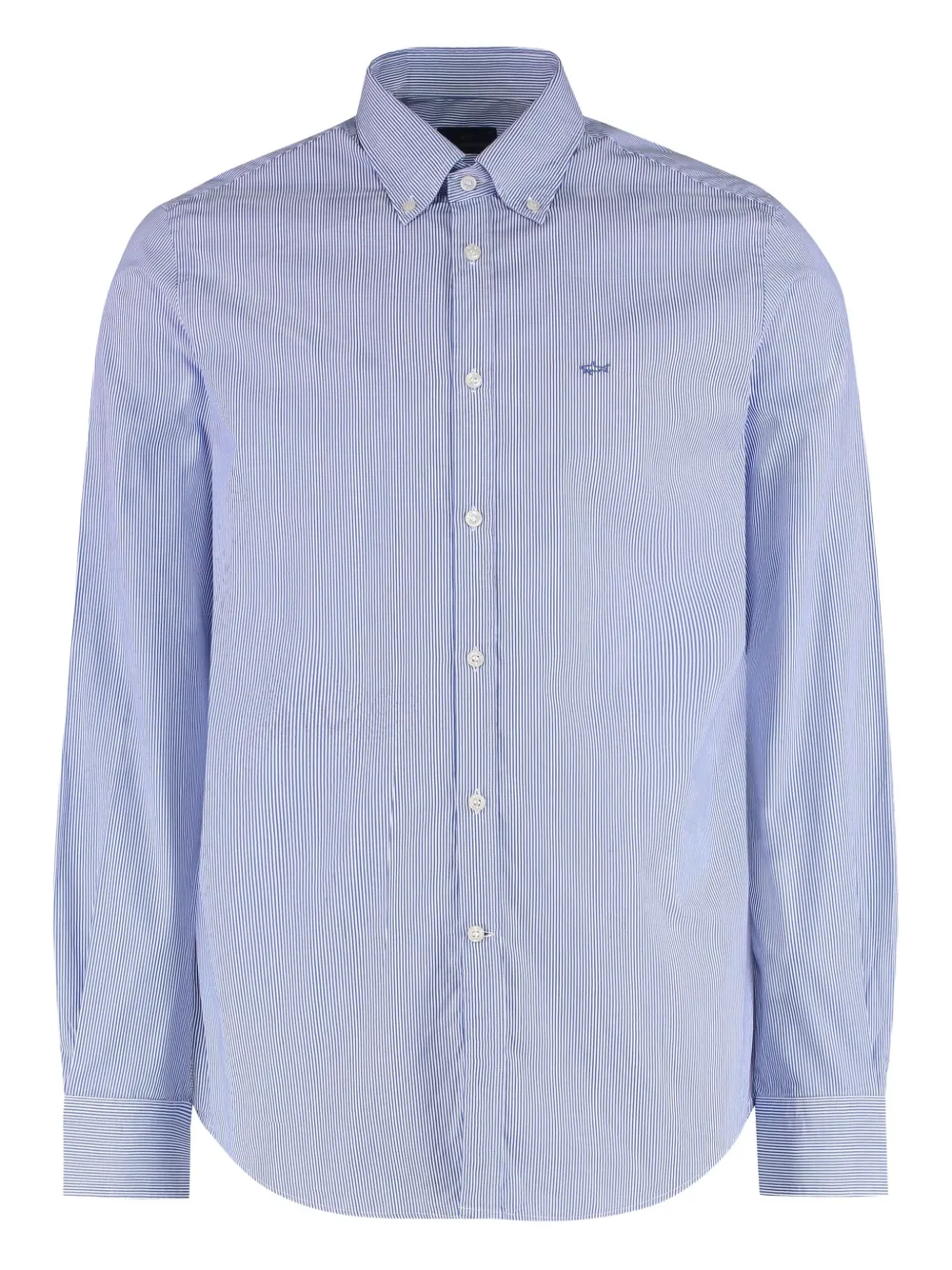 

Хлопковая рубашка в полоску на пуговицах Paul & Shark, синий