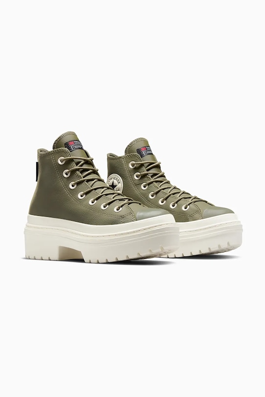 Кожаные кеды Chuck Taylor All Star Lugged Heel Converse, зеленый — фото 2