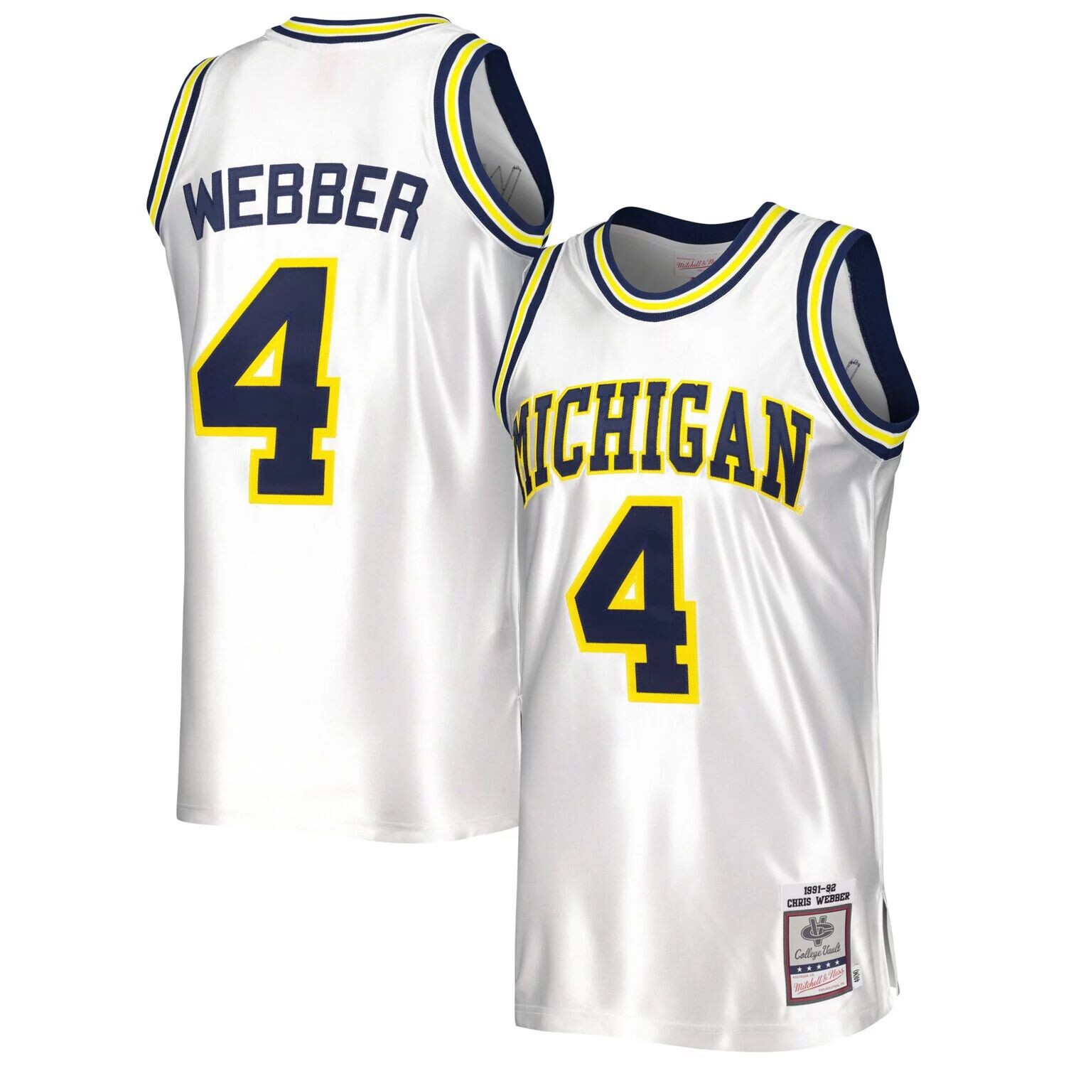 

Мужское белое аутентичное джерси Mitchell & Ness Chris Webber Michigan Wolverines, Белый, Мужское белое аутентичное джерси Mitchell & Ness Chris Webber Michigan Wolverines