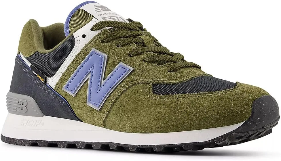 Мужские кожаные кроссовки New Balance ML574, оливковый — фото 2