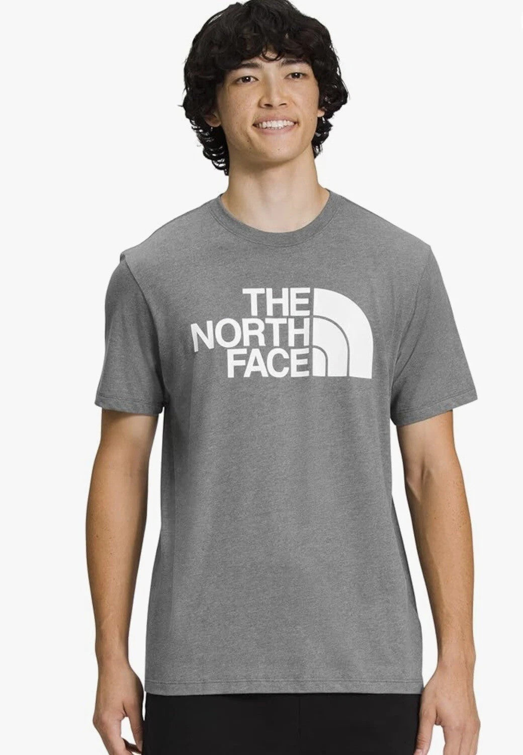 

Футболка The North Face женская серая с логотипом короткий рукав, серый