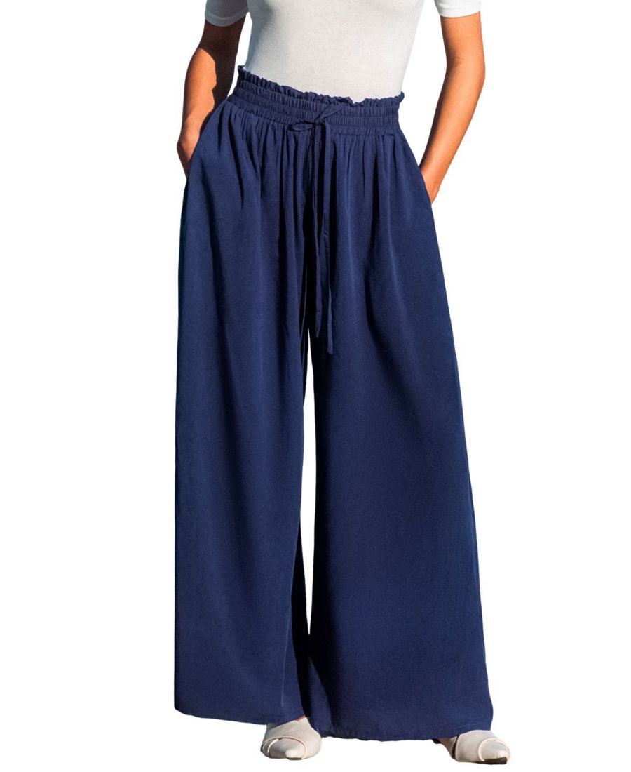 

Женские светло-голубые брюки свободного кроя Cupshe, Dark blue