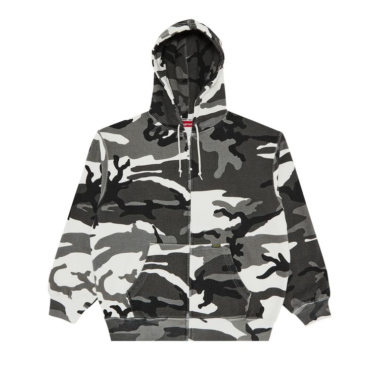 

Толстовка Supreme Work Zip Up Hooded Sweatshirt Snow Camo, разноцветный