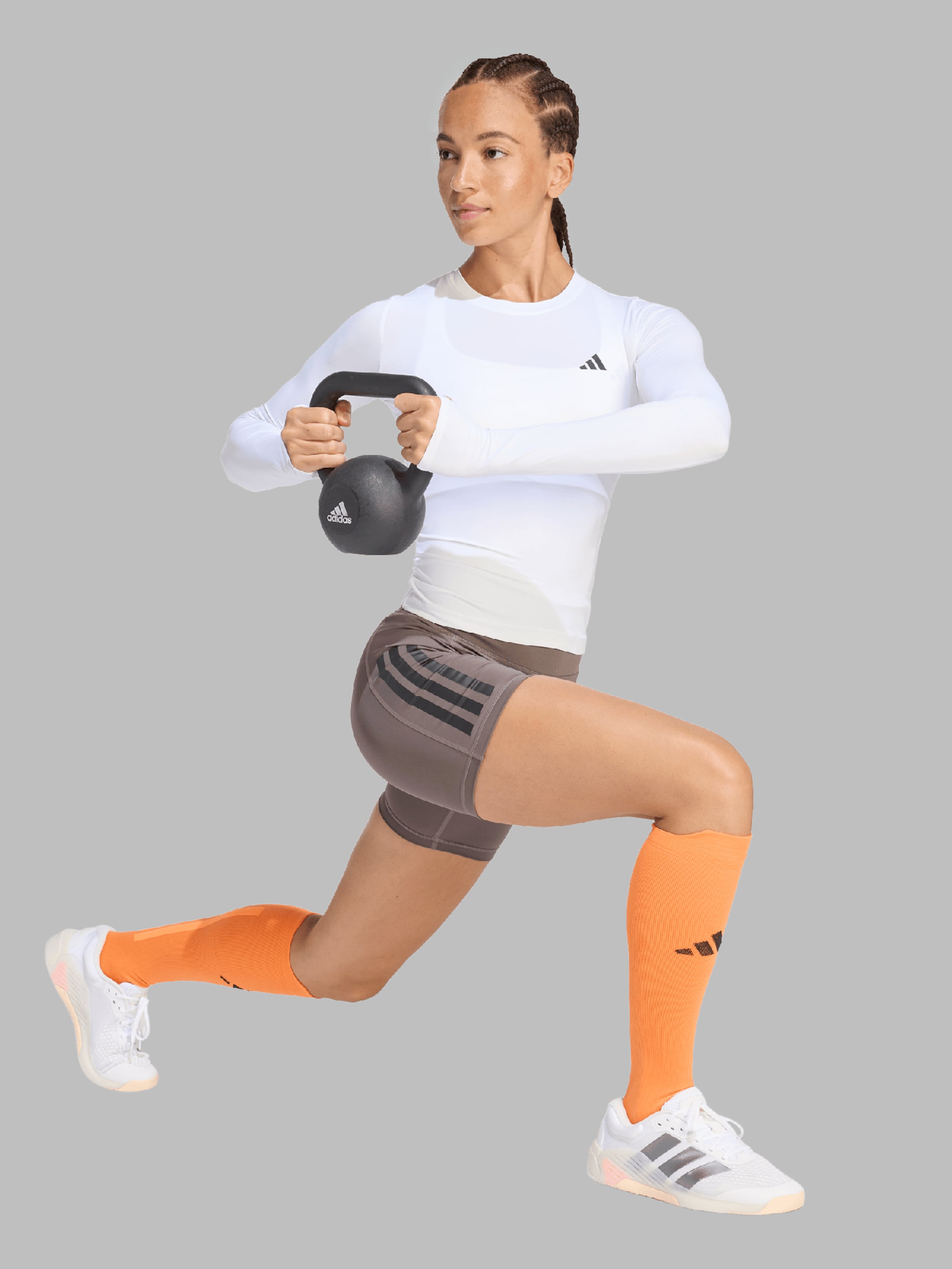Adidas Performance Узкие спортивные шорты 'OPT' в цвете Greige — фото 4