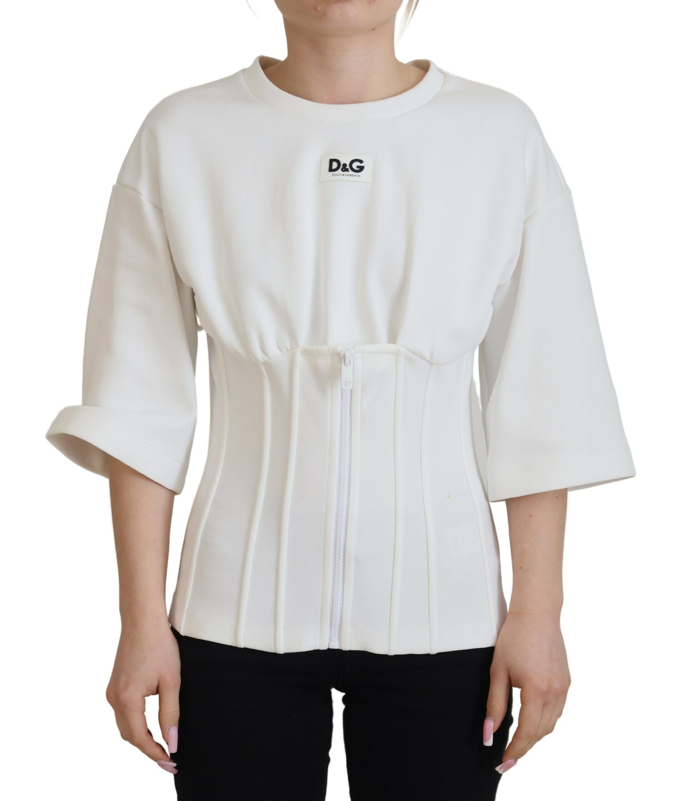 

Элегантный корсетный топ, футболка, блузка Dolce & Gabbana, белый