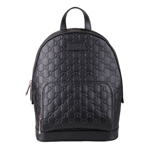 

Рюкзак Gucci Logo Embossing Cowhide Schoolbag Backpack Black Minimalistic Classic 450967-CWCQN-1000, черный