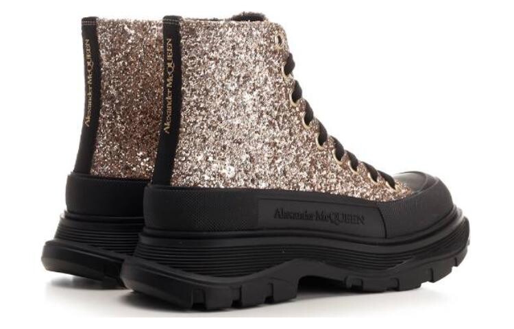 Ботинки женские Alexander Mcqueen Tread Slick Martin, золотой — фото 4