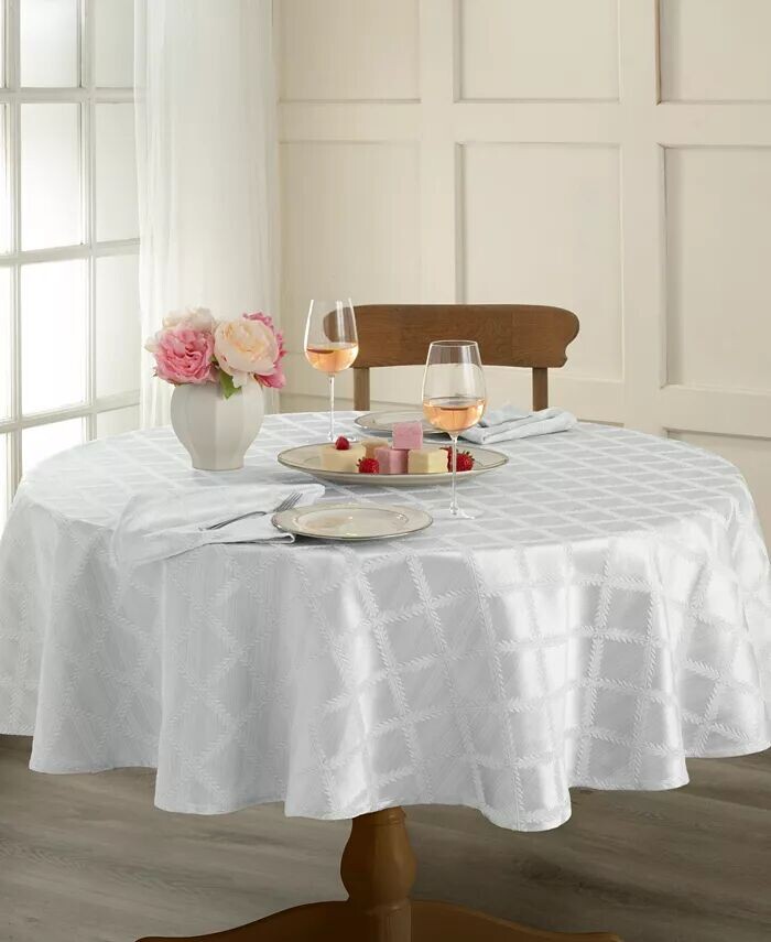 

Круглая скатерть лавровый лист 90 x 90 дюймов Lenox, белый