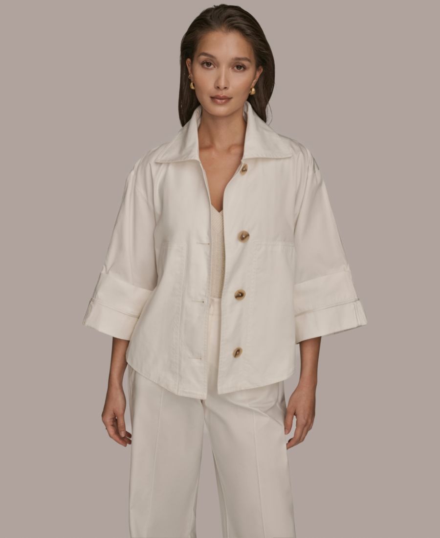 

Женская куртка на пуговицах спереди Donna Karan Weekend, Cream