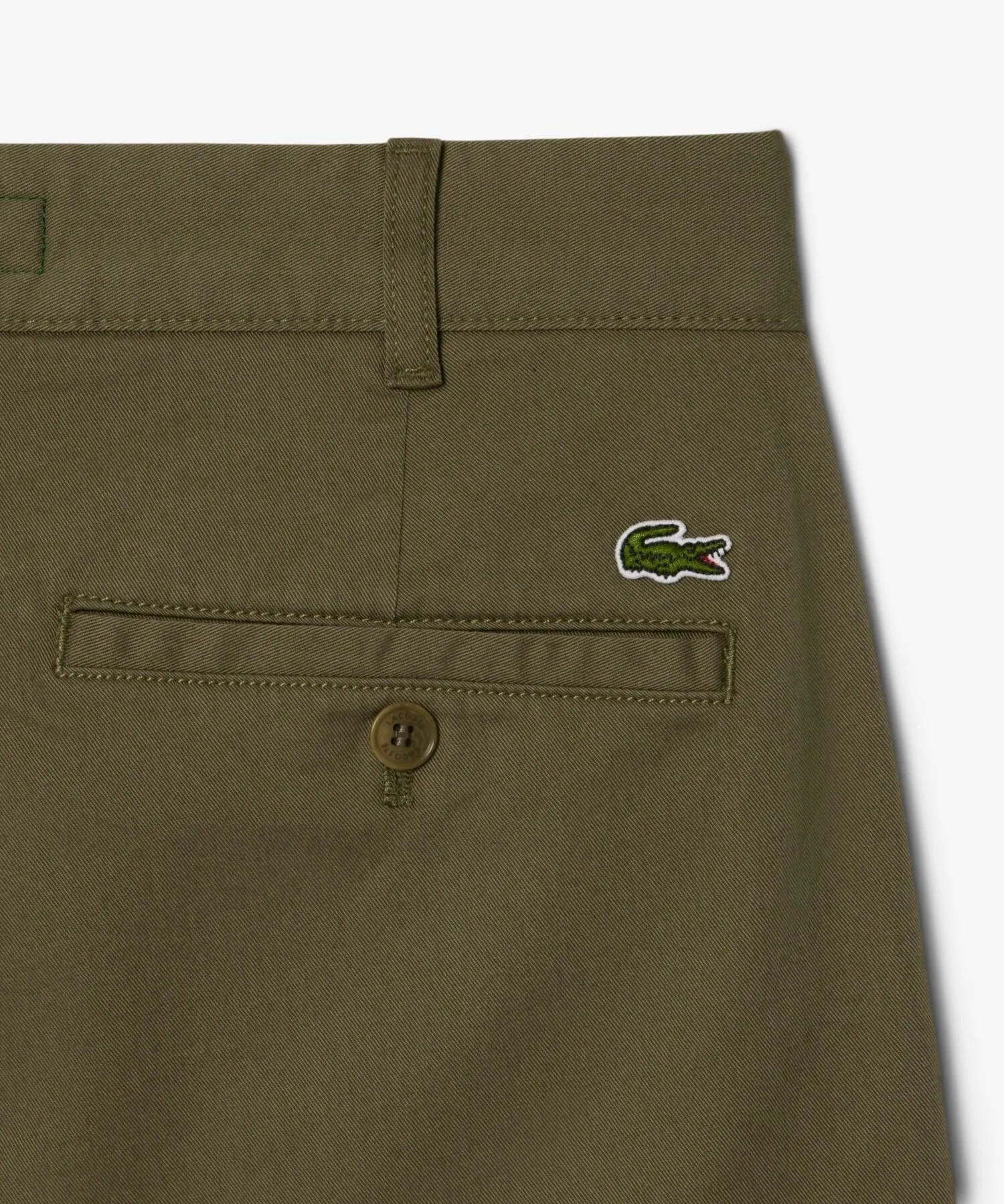 Узкие прямые эластичные брюки-чиносы LACOSTE, Olive — фото 2