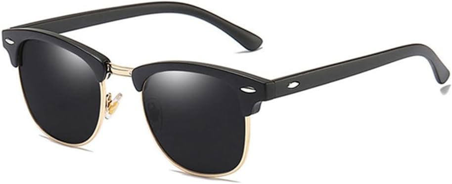 

Поляризованные солнцезащитные очки для мужчин и женщин, ретро-солнцезащитные очки для мужчин, популярные черные, с антибликовым покрытием, для путешествий SZVVBKK, Black Gold Black