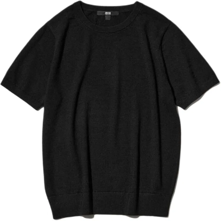 Свитер с круглым вырезом UNIQLO черный