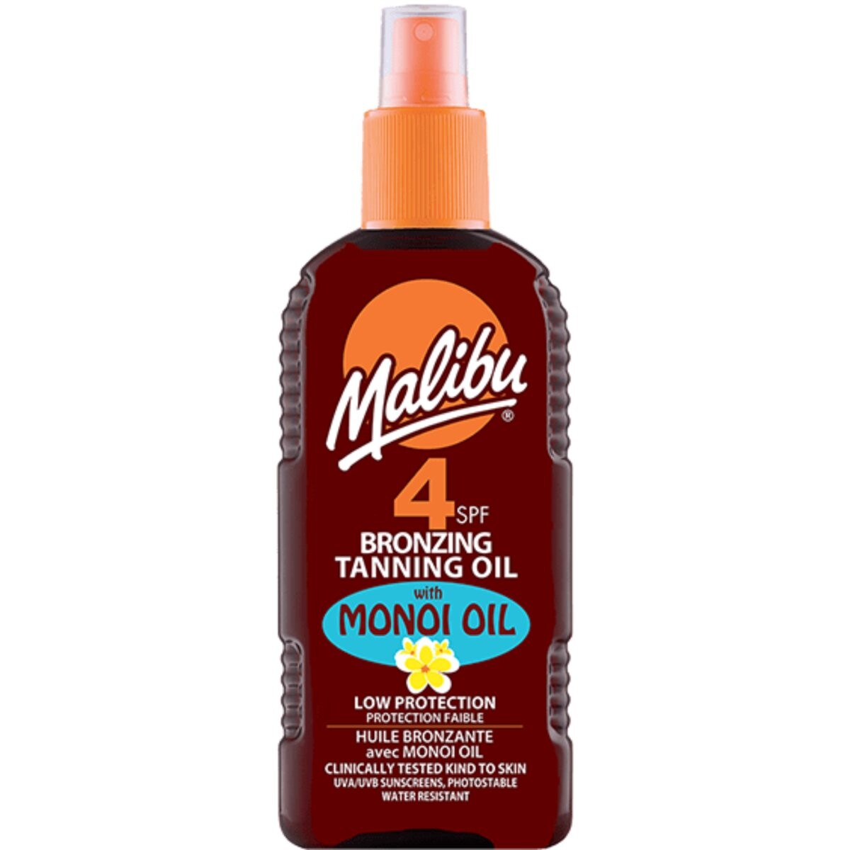 

Malibu, Bronzing Oil Spray SPF4, бронзирующее масло с монои, 200 мл