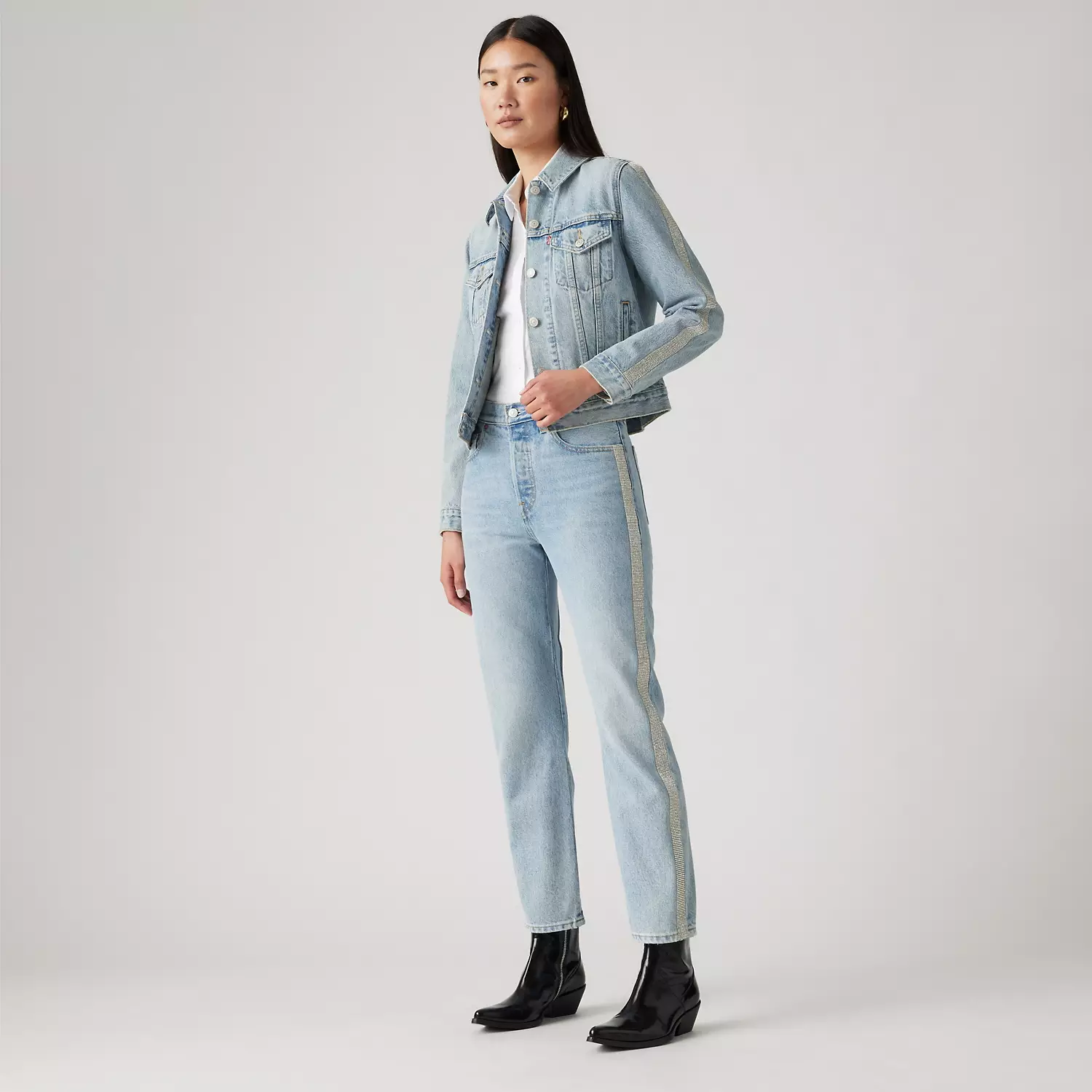 

501 оригинальные укороченные женские джинсы Levi's, цвет Good As Silver - Light Wash