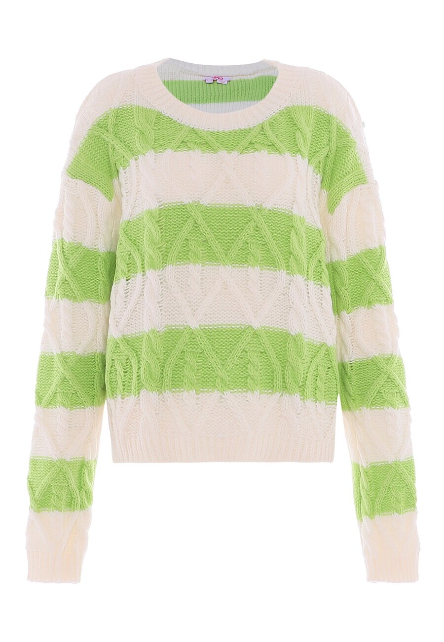 

Тонкий вязаный свитер MYMO Sweater, цвет light green/natural white