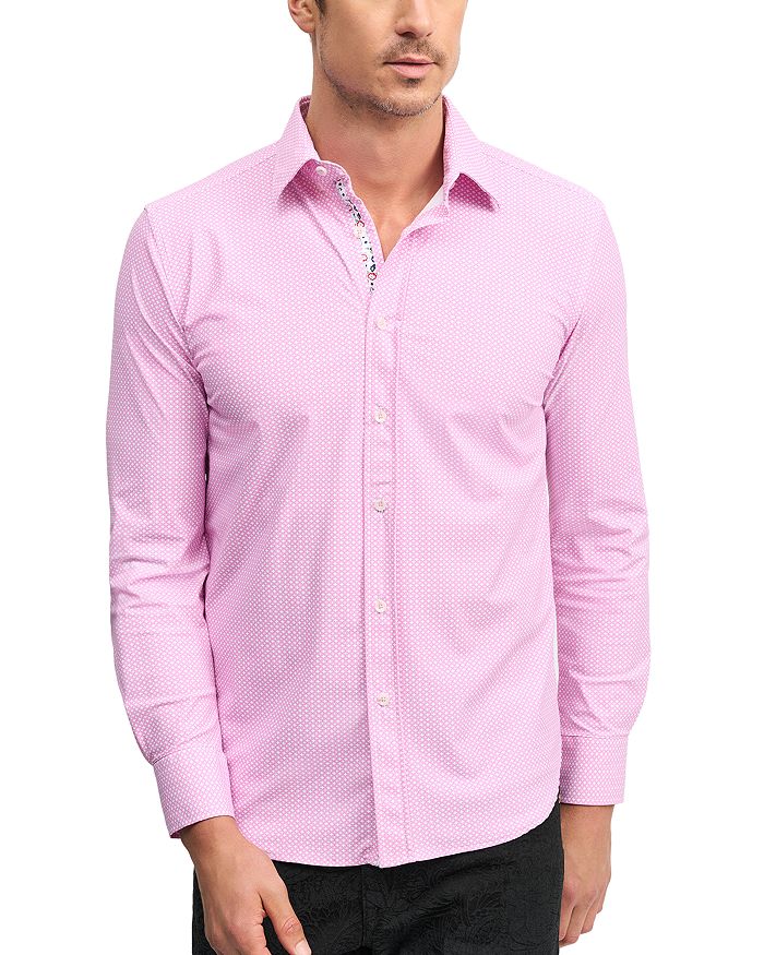 

Рубашка приталенного кроя из ткани Galvan Stretch Printed Robert Graham, розовый