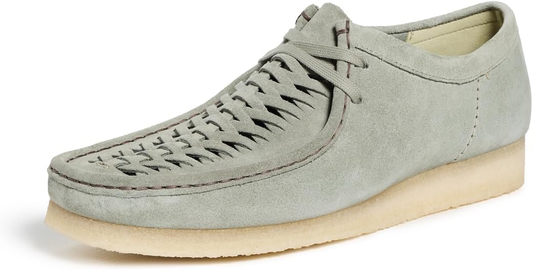 

Мужские замшевые плетеные туфли Wallabee от Clarks, шалфейный