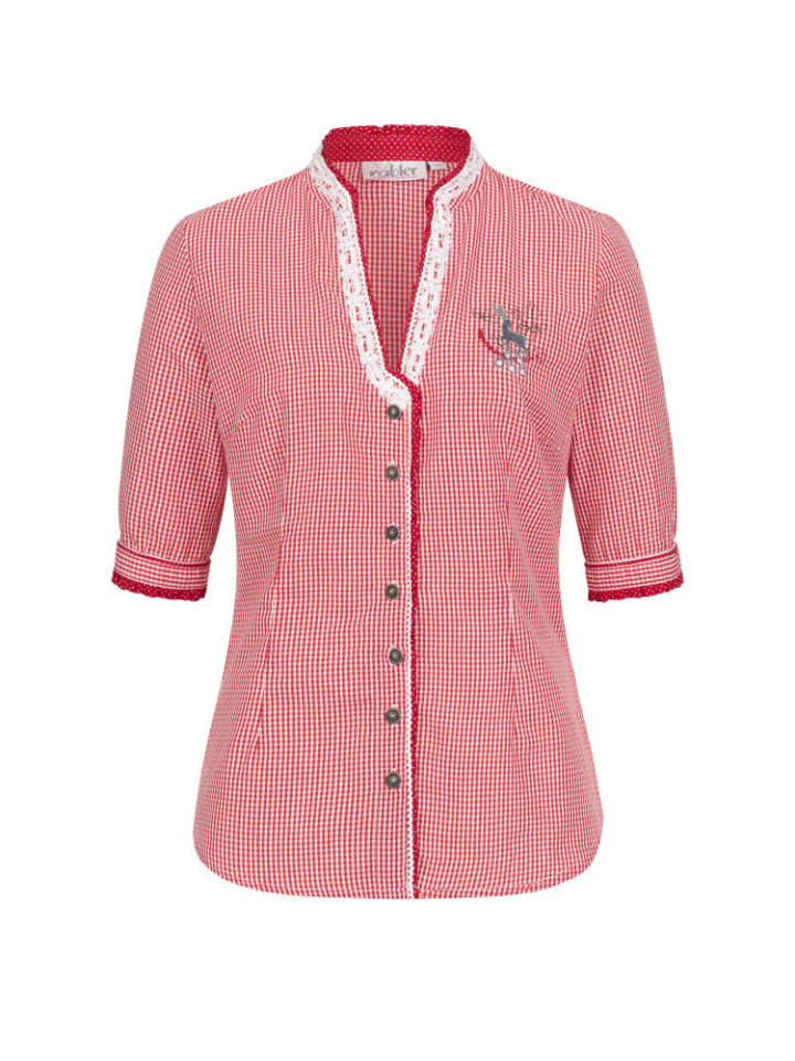 

Короткая блузка дирндль Сэнди красного цвета Nübler