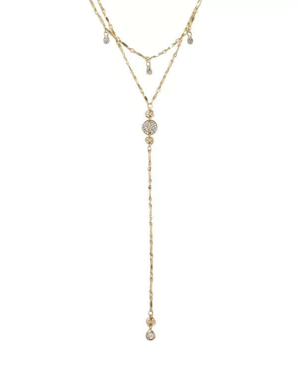

Ожерелье-Лариат из многослойных кристаллов кармина Ettika, gold